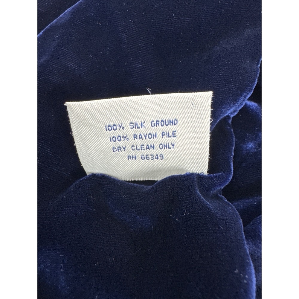 Lord & Taylor Navy Blue Silk Velvet Burnout Floral Devore Scarf Wrap Rectangular - Picture 7 of 7